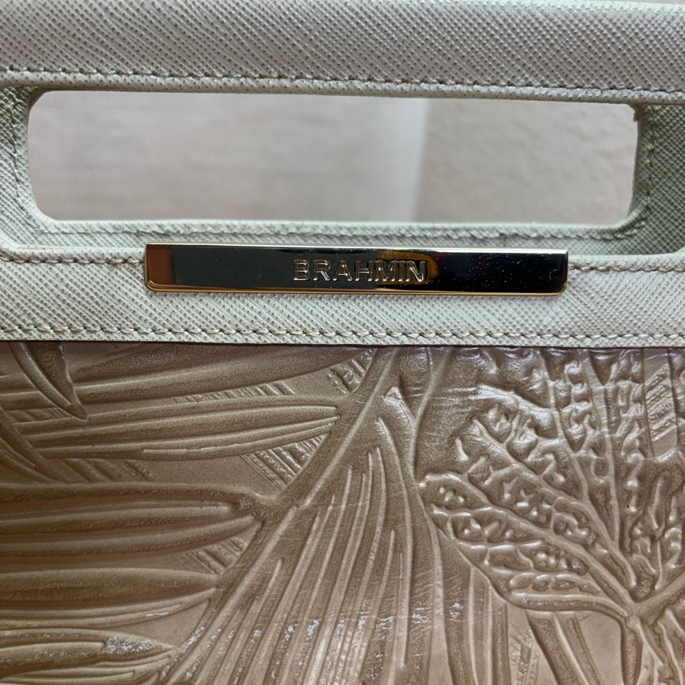 Brahmin Mod Claire Clutch Moonlight Metallic Palm Embossed Leather - Picture 4 of 16
